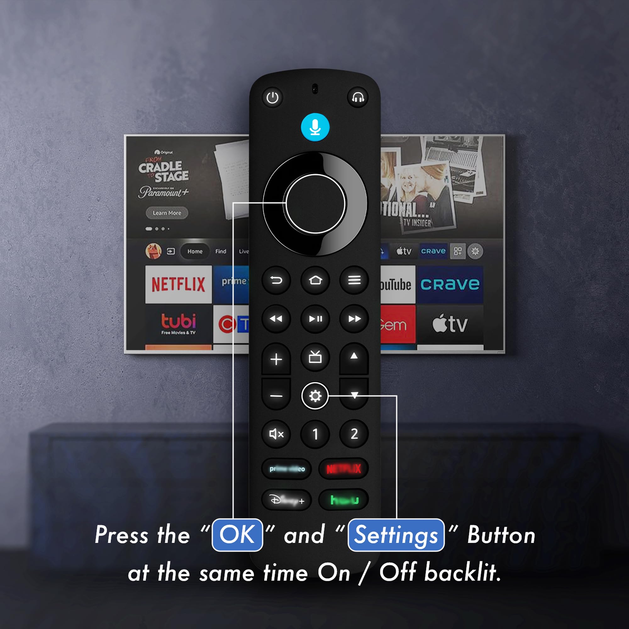 Telecomando Vocale Pro con Cercatore Adatto alla Fire-TV-Stick/4K/4K Max/Lite/TV Cube e TV Serie 4, per Insignia/Toshiba Smart TV