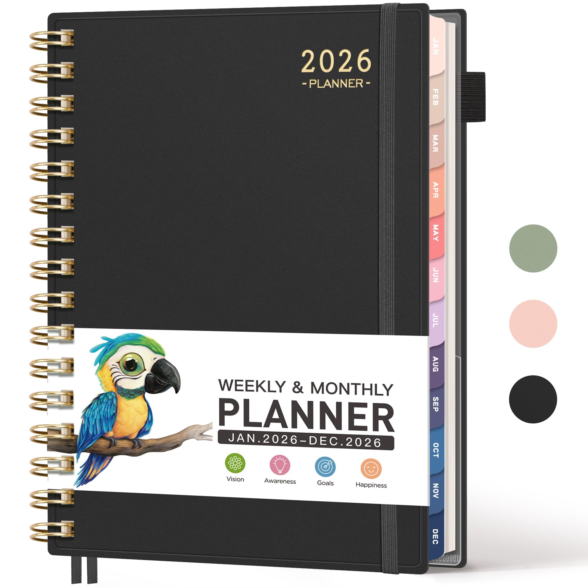 RETTACY Diary 2027, A5 Weekly & Monthly Planner, Appointment Book, Lt Green