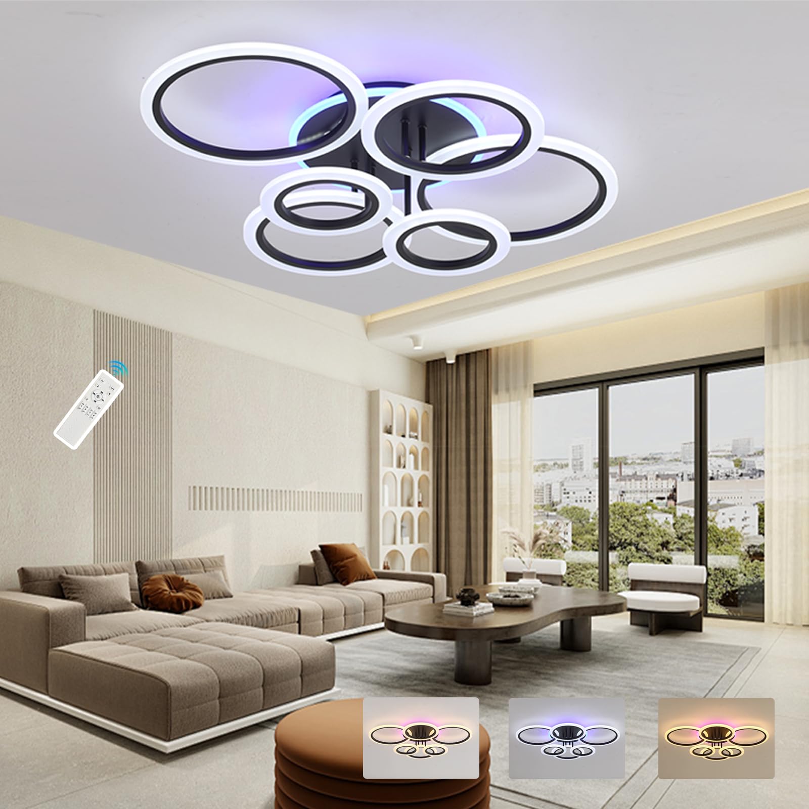 シーリングライト・天井照明 Modern Led Living Room Ceiling Lights 60 ZAITINZ Modern LED Ceiling Light,Dimmable Ceiling Lights for