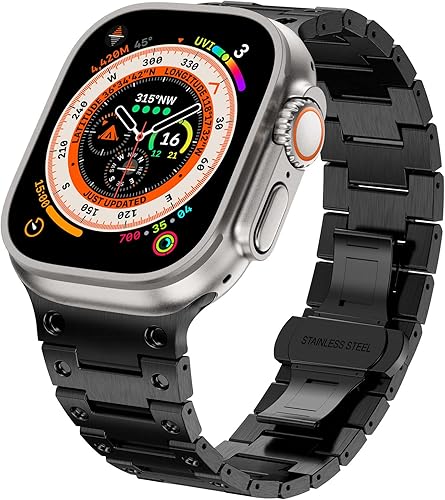 Miniatura 9 de WINGLE Correas de acero inoxidable para Apple Watch Band Ultra 321 Band 1.929 in Series 1110 1.811 in 1.772 in 1.732 in 1.654 in SE 321 9 8 7 6 5 4