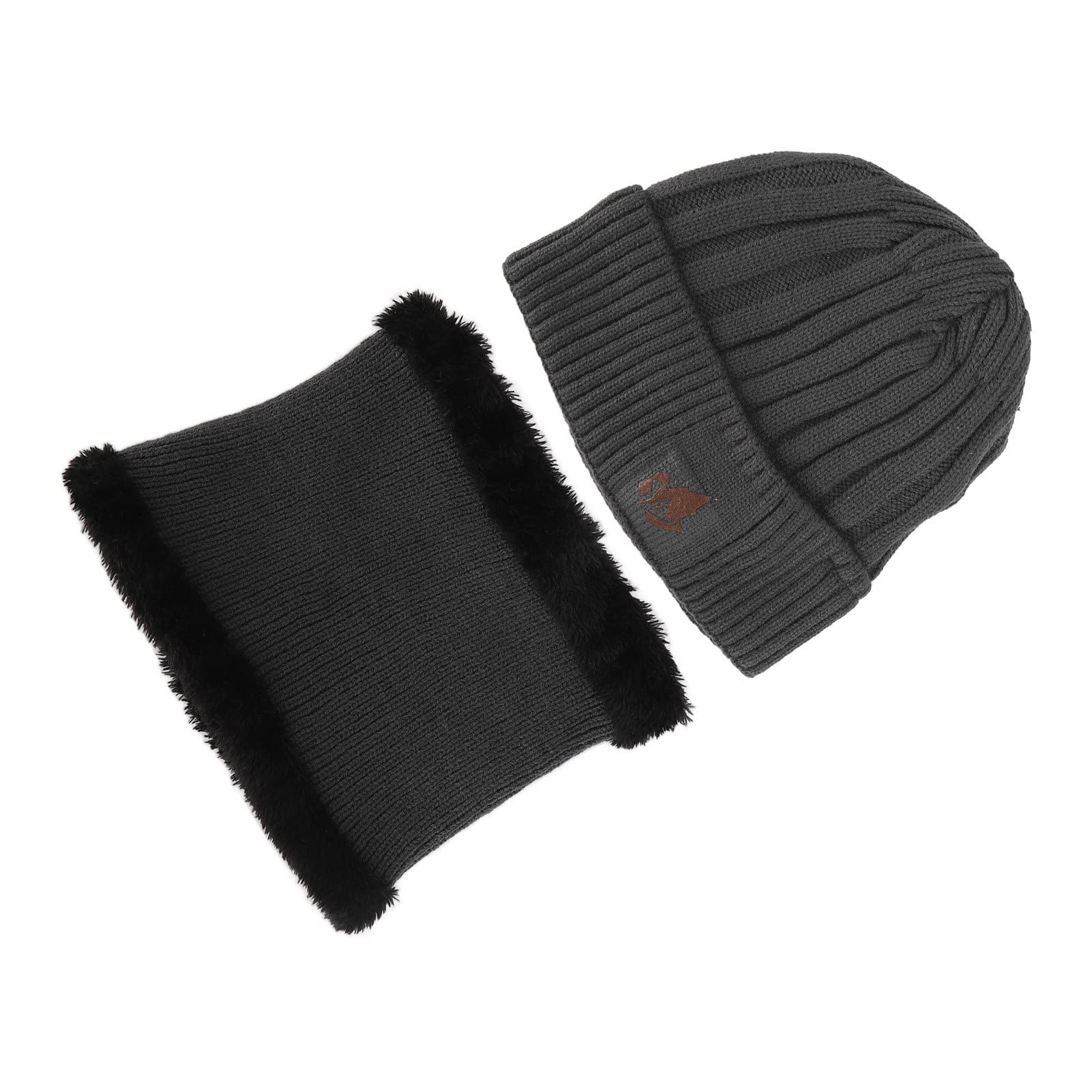 Bonnet Chauffant, Bonnet Chauffant électrique, Bonnet Thermique D'hiver et Ensemble D'écharpe Circulaire, Bonnet Chauffant à Batterie Chaude Rechargeable pour le Ski D'hiver, 3 Niveaux de(gris)