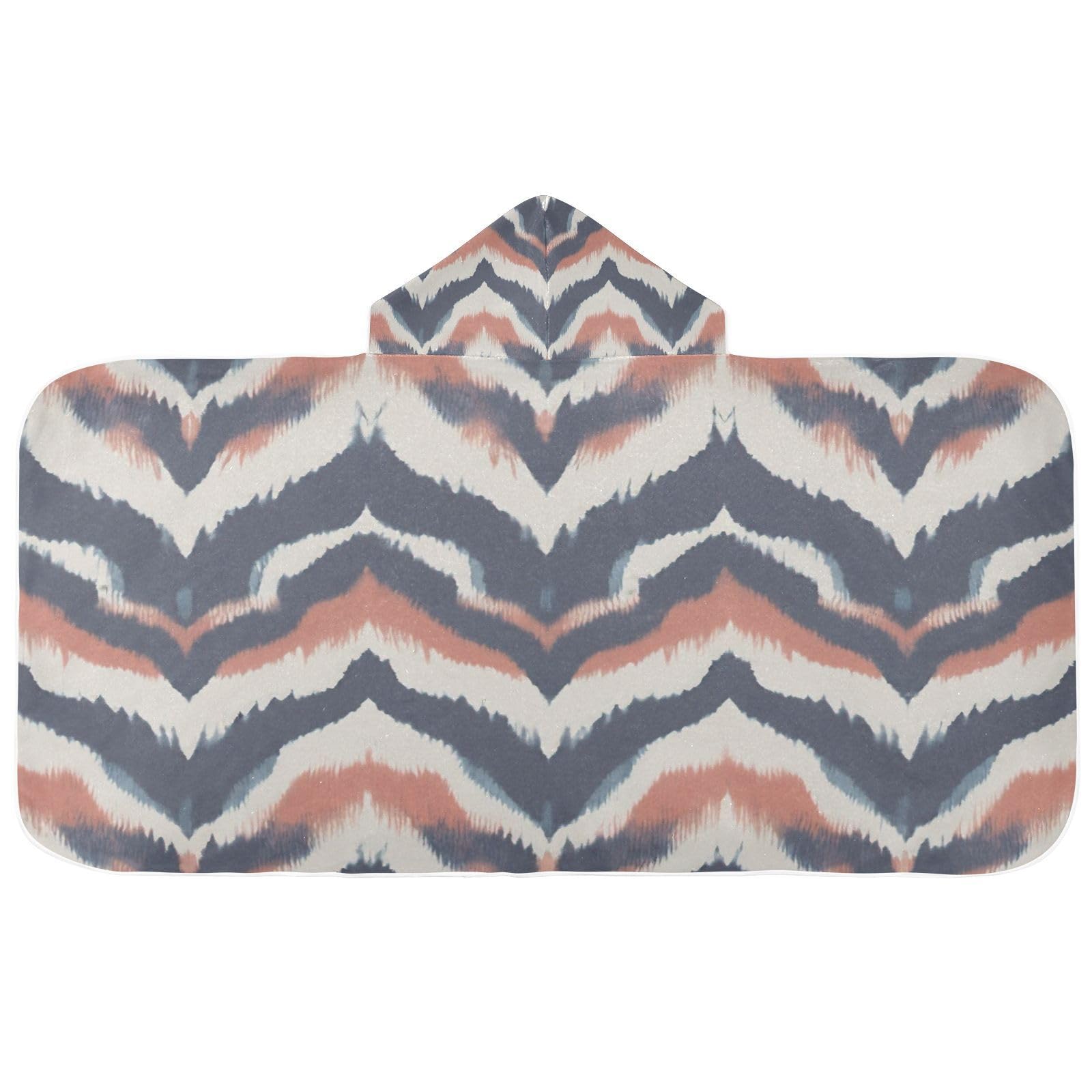 Kigai Vintage Curves Hooded Beach Towel for Kids Soft Absorbent Quick Dry Bath Towel with Hood Lightweight Toddler Shower Pool Bath Wrap for Boys Girls