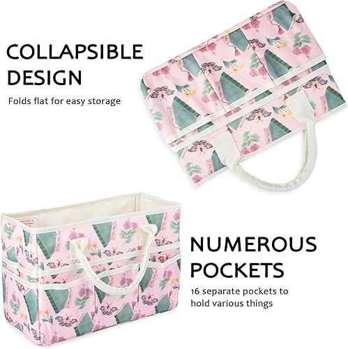 Vista 128 de qianshan Bolsa organizadora de manualidades con múltiples bolsillos, organizador grande de almacenamiento de arte con asas para arte, manualidades