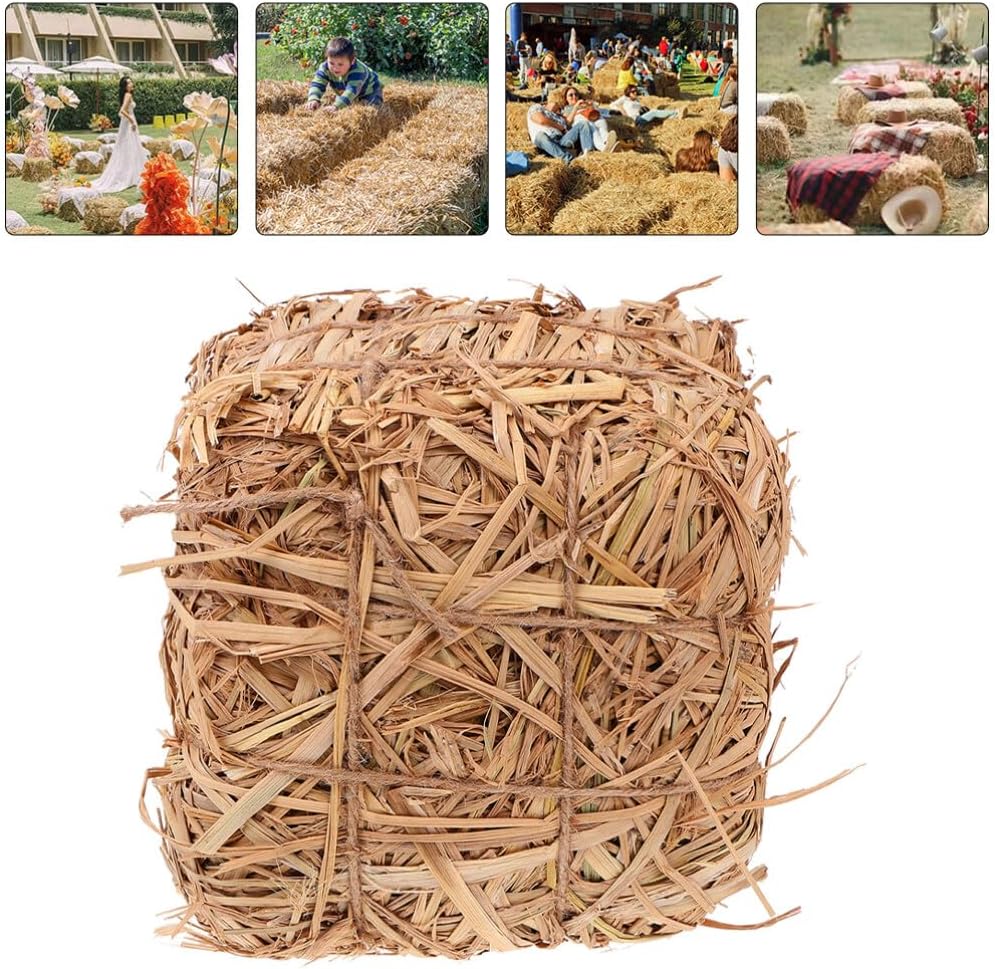 Kichvoe Straw Bales Decorative Props for Rustic Room Decor Wedding Decor Miniature Haystack Seating for Autumn Garden Atmosphere