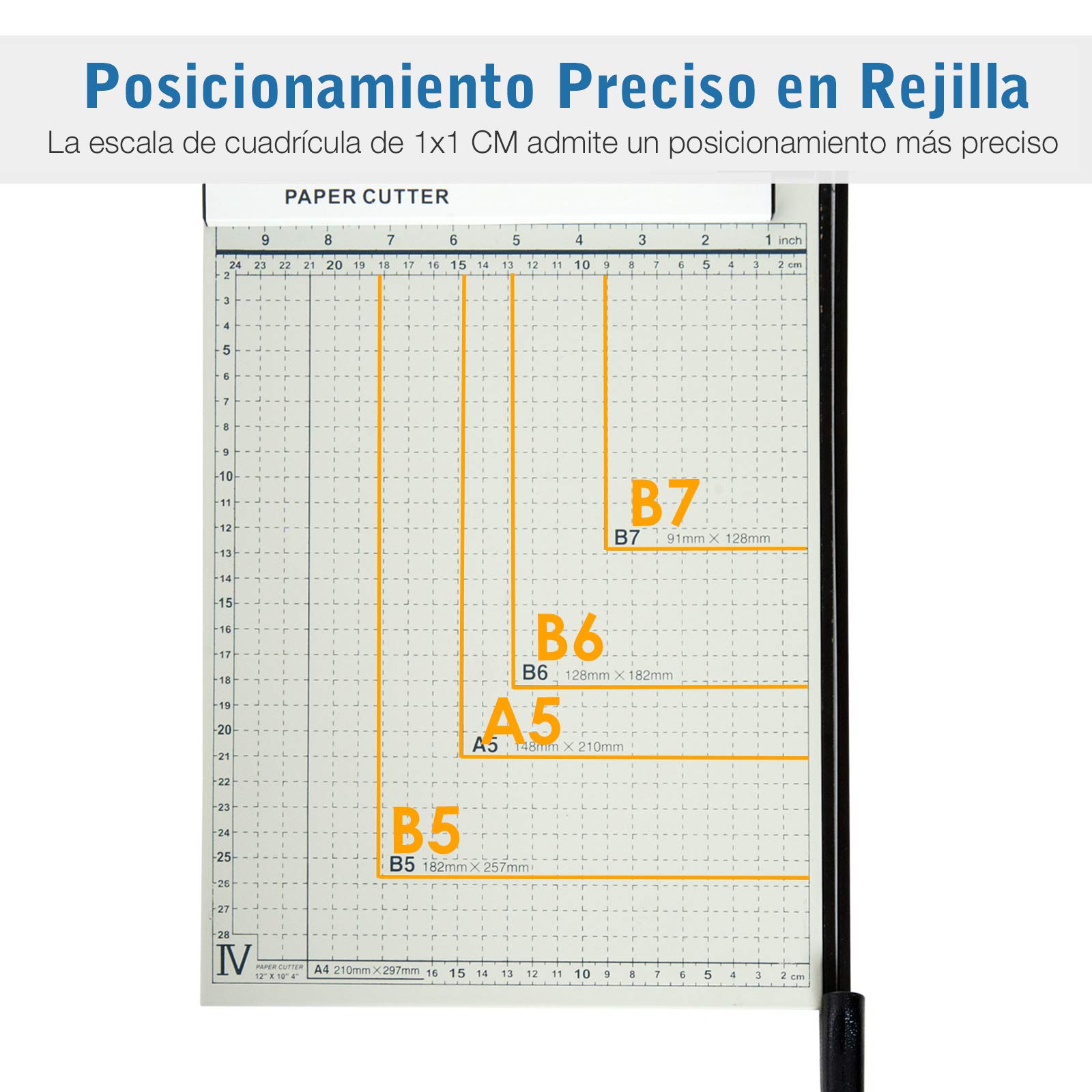 HOMCOM Cortador de Papel A4 Guillotina 12 Hojas 48x26,5x5 cm Blanco
