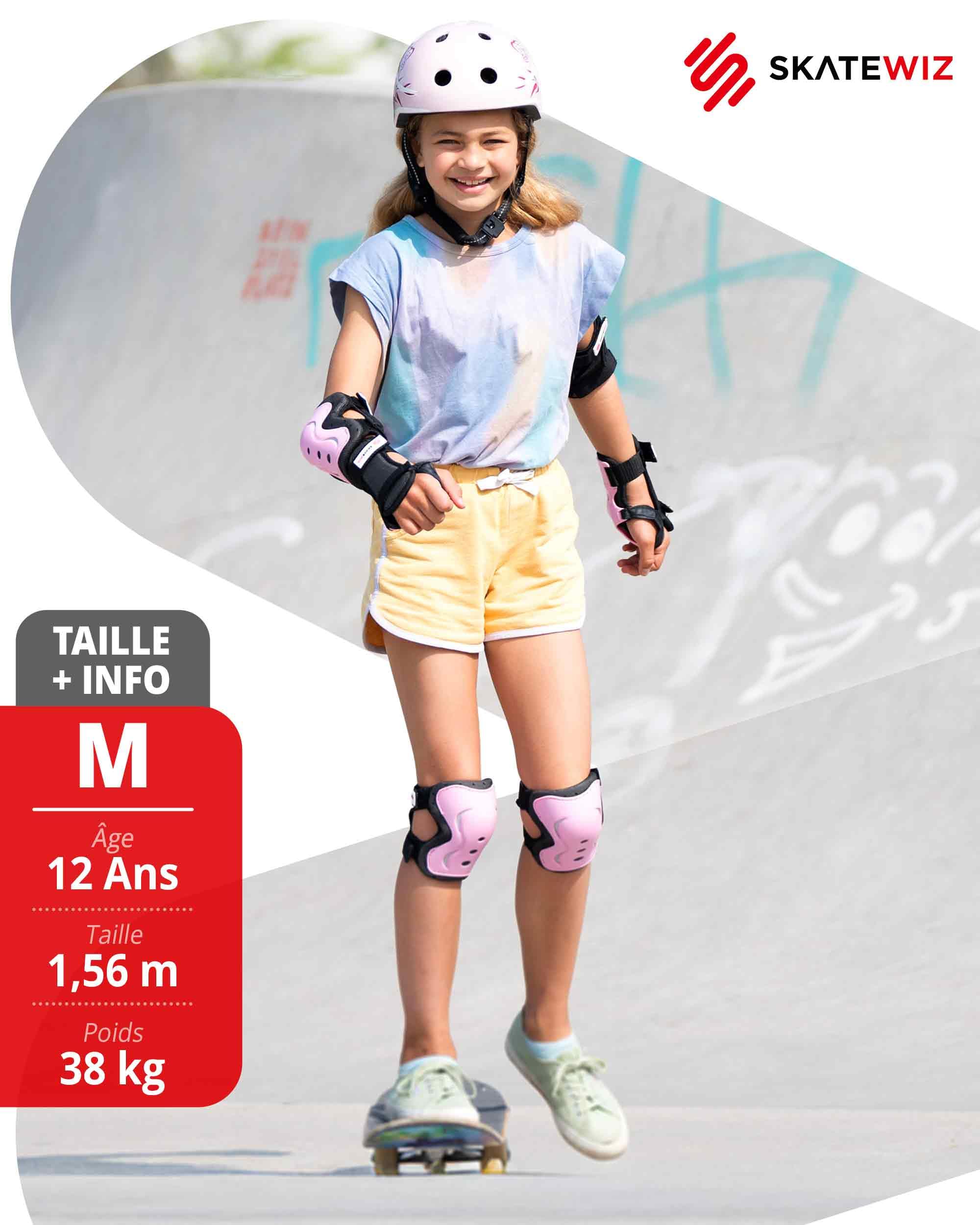 SKATEWIZ Kit de Protection Roller Enfant - Protection Skateboard Enfant, Adolescents et Adulte [6 pièces] avec Genouillères, Coudières et Protège-Poignets