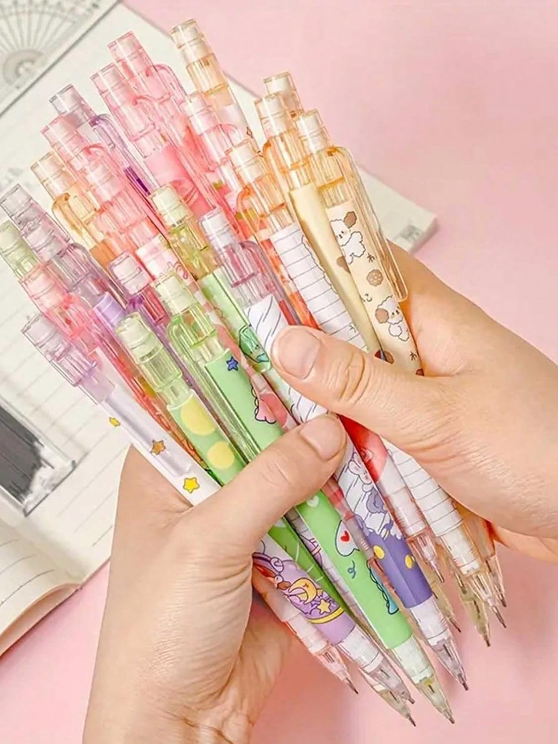 Crafts and Toys (Pack of 10) Ultra Click Mechanical Pencil, 0.7mm, 5 Vibrant Body Colors, Ergonomic Grip, Built-in Eraser (N929)-image-42