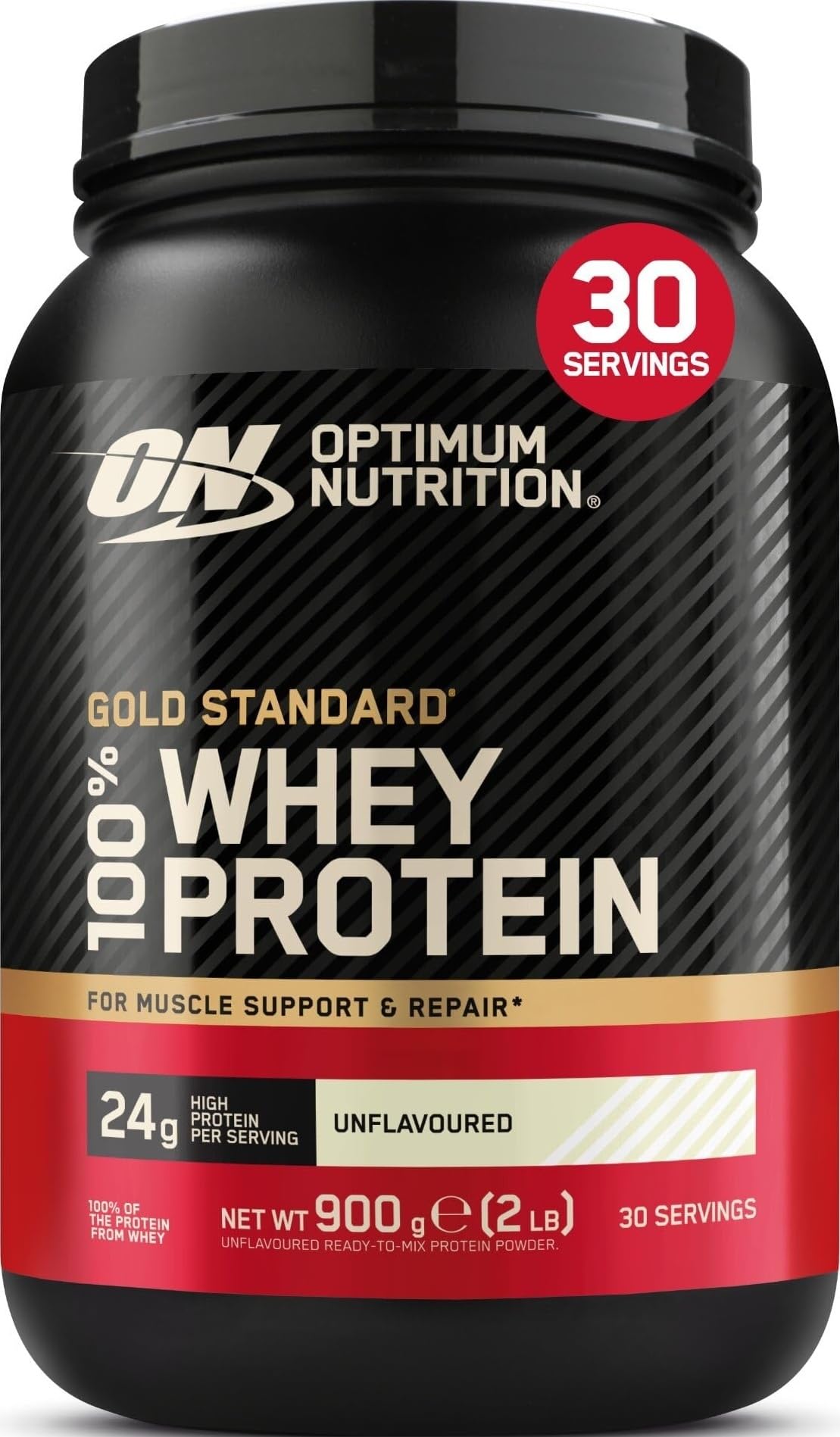 Optimum Nutrition Gold Standard 100% Whey Protein Powder, 900 g