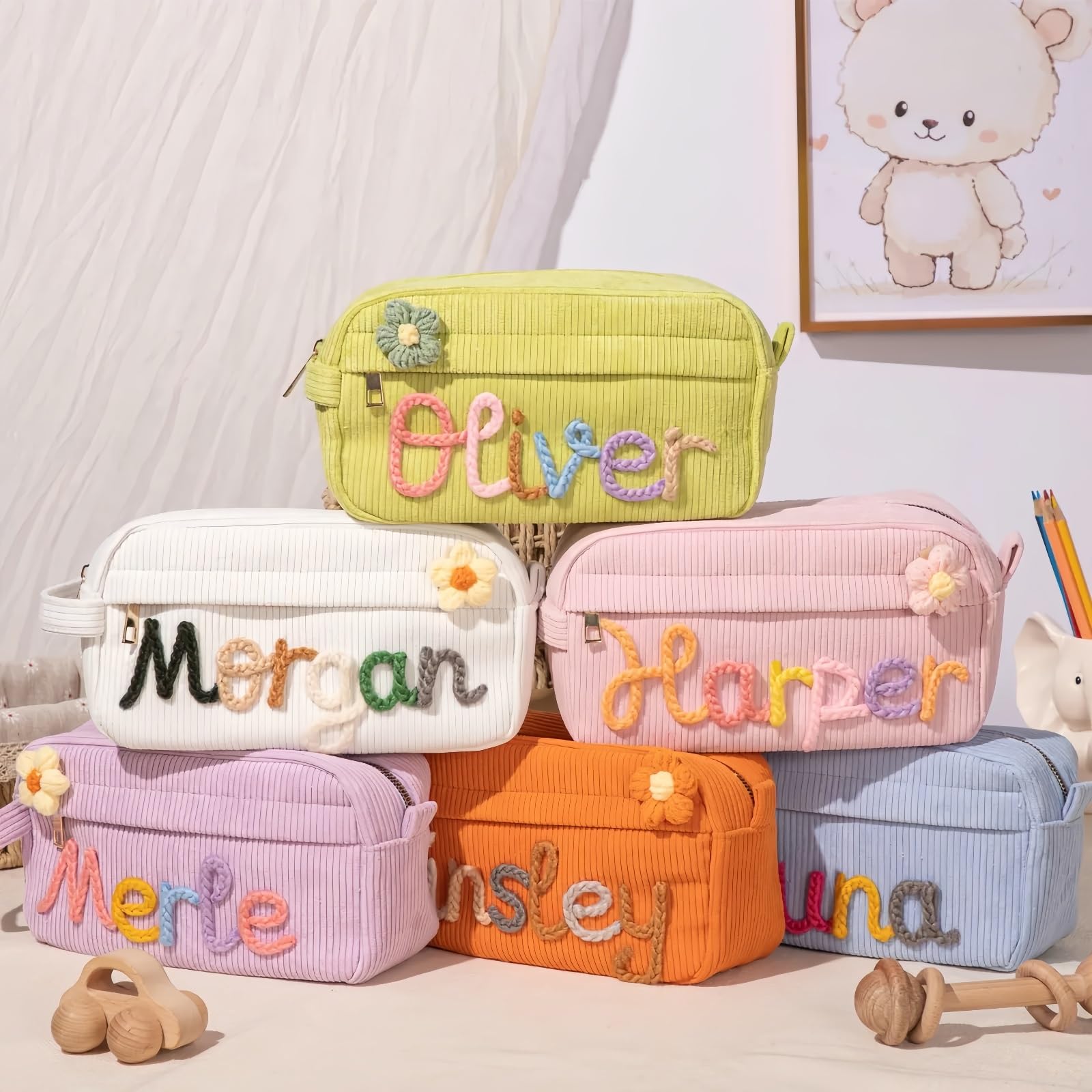 Hopton Astuccio In Velluto A Coste, Grande Capacità, Estetico E Portatile - Perfetto Per Scuola, Ufficio, Trucco E Cancelleria - 2