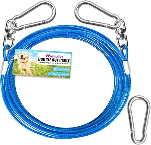 Cable de amarre para perros, cadena resistente para perros, para patio, azulmorado, verderosa, correa y correa para exteriores, 10152030 pies,