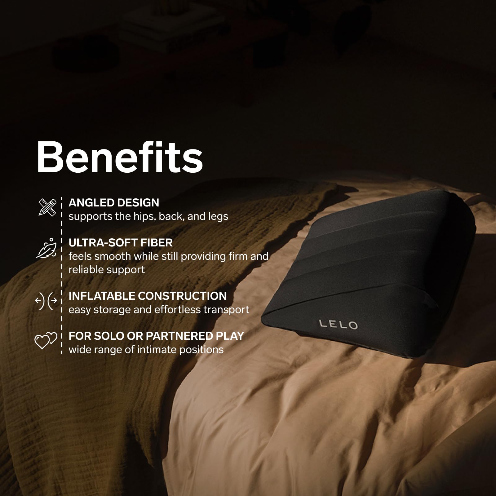 ALMOHADA ÍNTIMA LELO, Almohada Inflable de Apoyo, Cojin para Relaciones Intimas Perfecta para Disfrutar a Solas o en Pareja, Cojin Sexuales Convertible