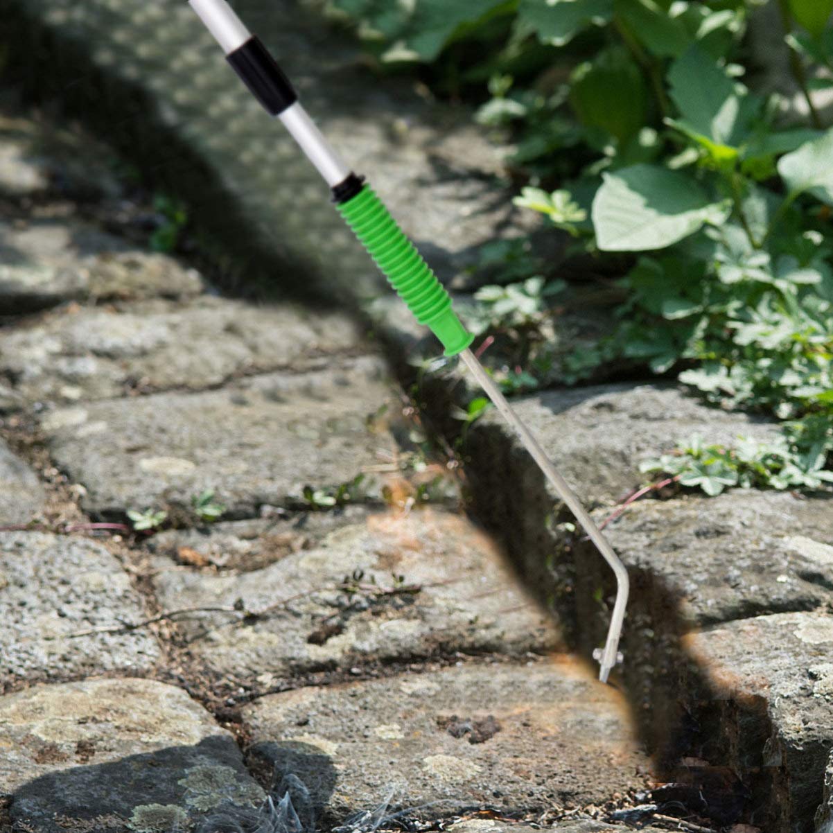 Herramienta Manual para Desherbar Jardín de Acero Extensible | Plata, para Grietas de Muro y Piedras, Uso en Jardinería, Taladro de Mango Largo