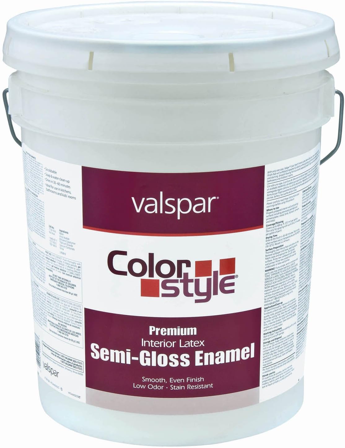 5 Gallon White ColorStyle® Interior Latex Semi Gloss Enamel Paint
