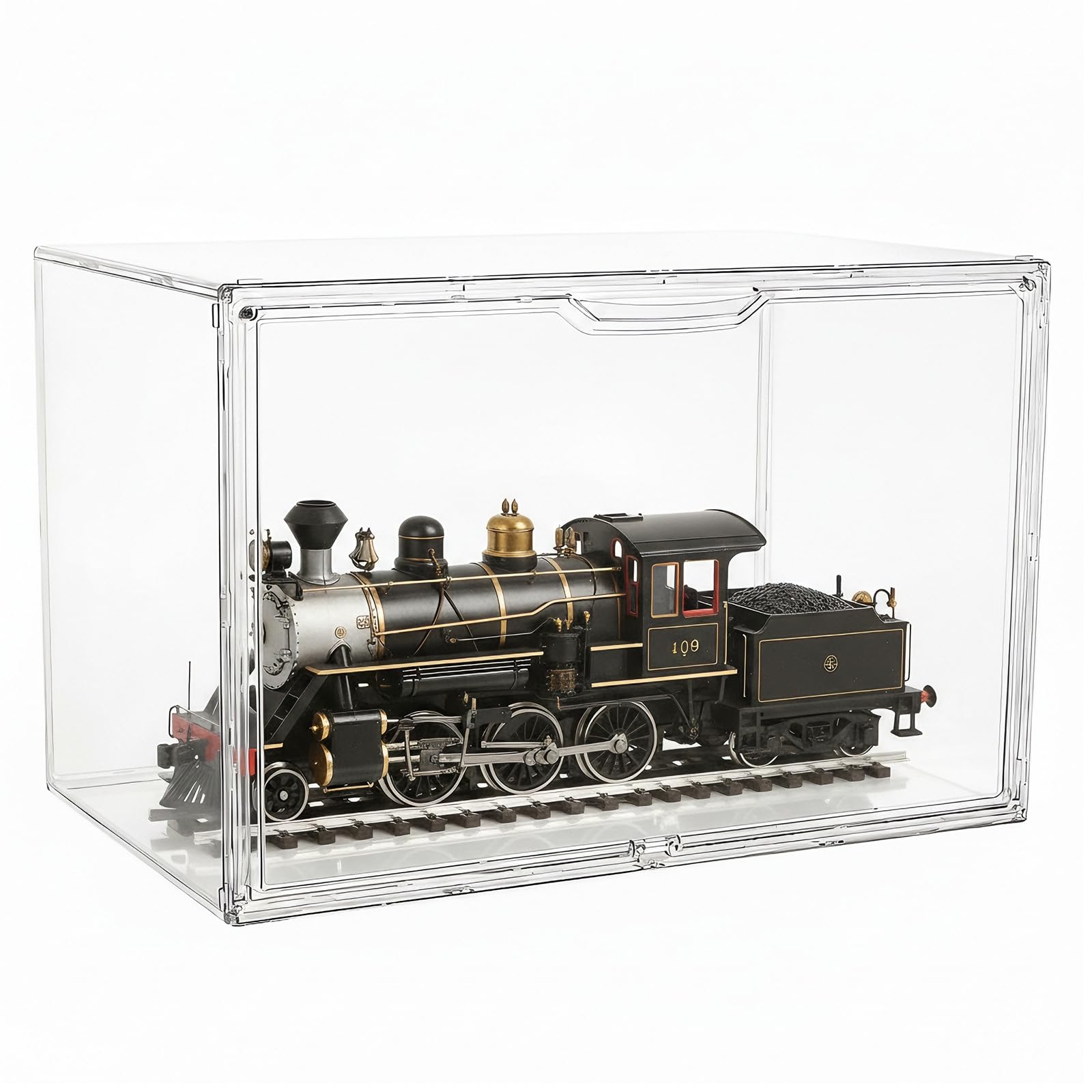 Vetrina acrilica trasparente, impilabile, con porta magnetica, antipolvere, per figurine, libri, cosmetici, modellini auto, personaggi da collezione, scarpe e borse (45 x 33 x 33 cm)