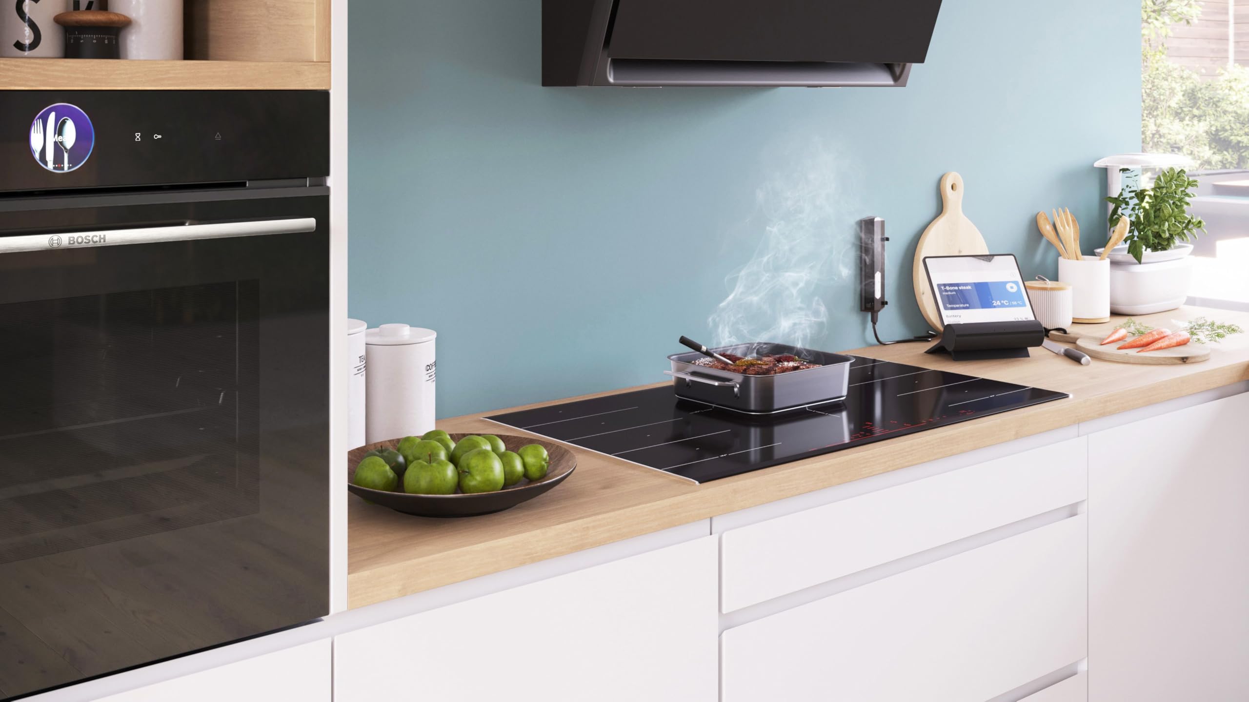 Bosch HEZ32WA00, Thermomètre de cuison, Sans fil, Noir