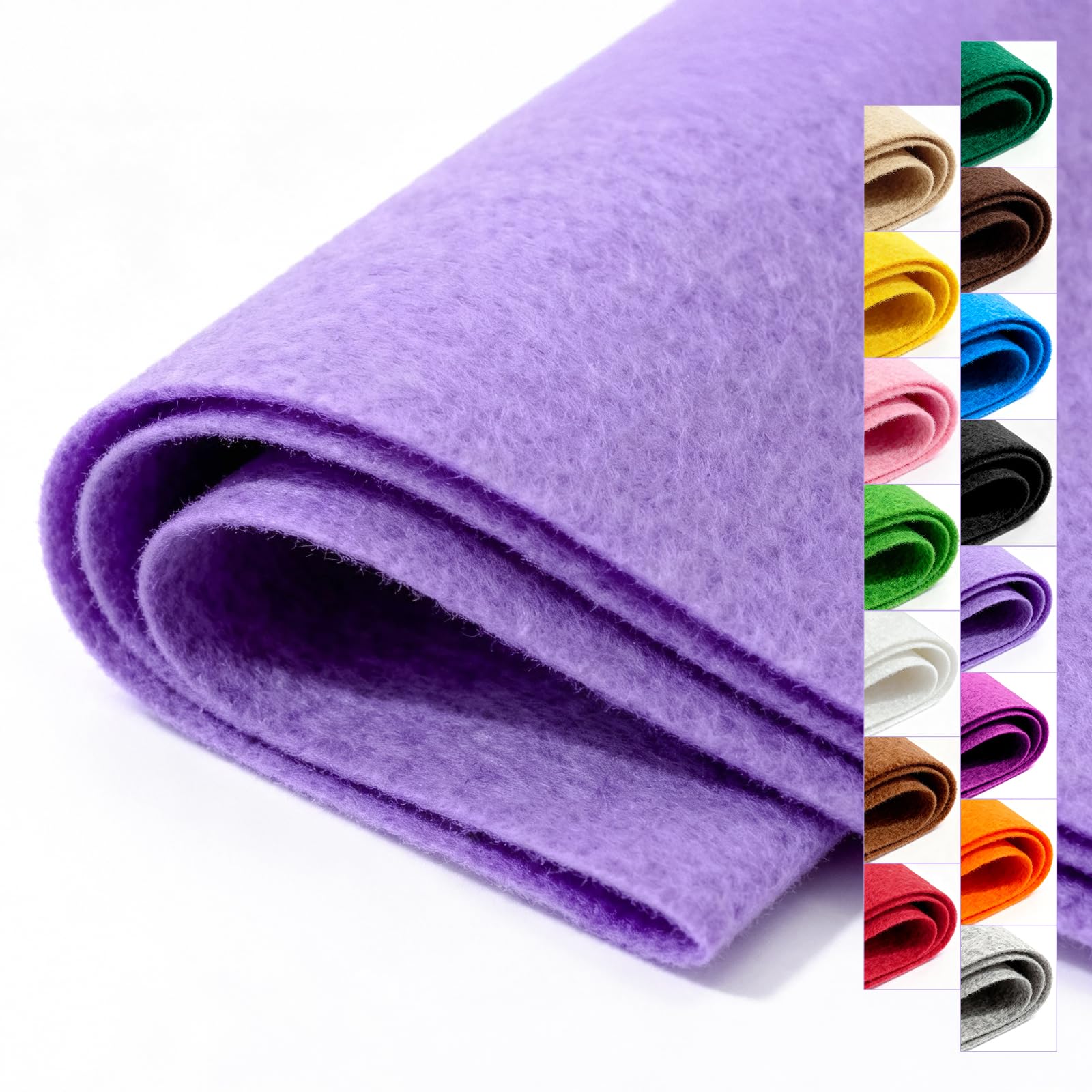 Lavender Stiff Felt Sheet 36'' X 36'', 1mm Large Felt Fabric Sheet