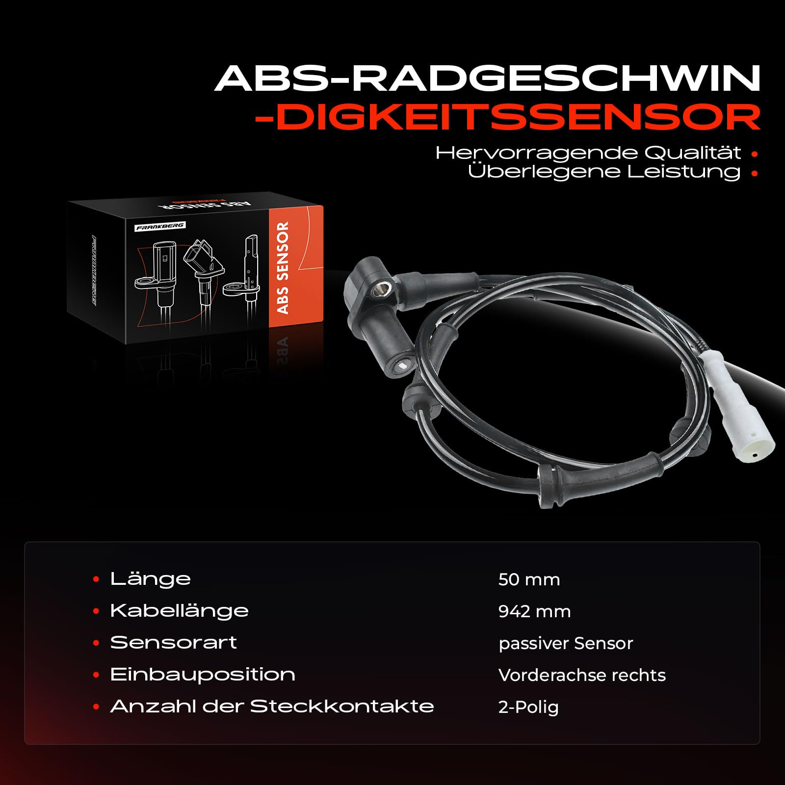 Frankberg Capteur ABS avant droit 6025304654 | Compatible avec: Espace III JE0, Avantime DE0