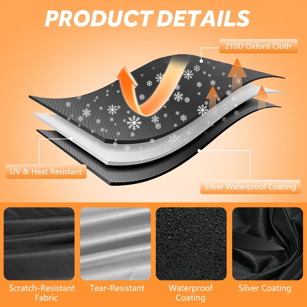 Funda Moto Impermeable Exterior Interior, 210D Tela Oxford con Tiras Reflectantes Resistente Agua, Sol y a Los Excrementos de Pájaros para Variedad de Motocicletas-265x105x125CM — view 4