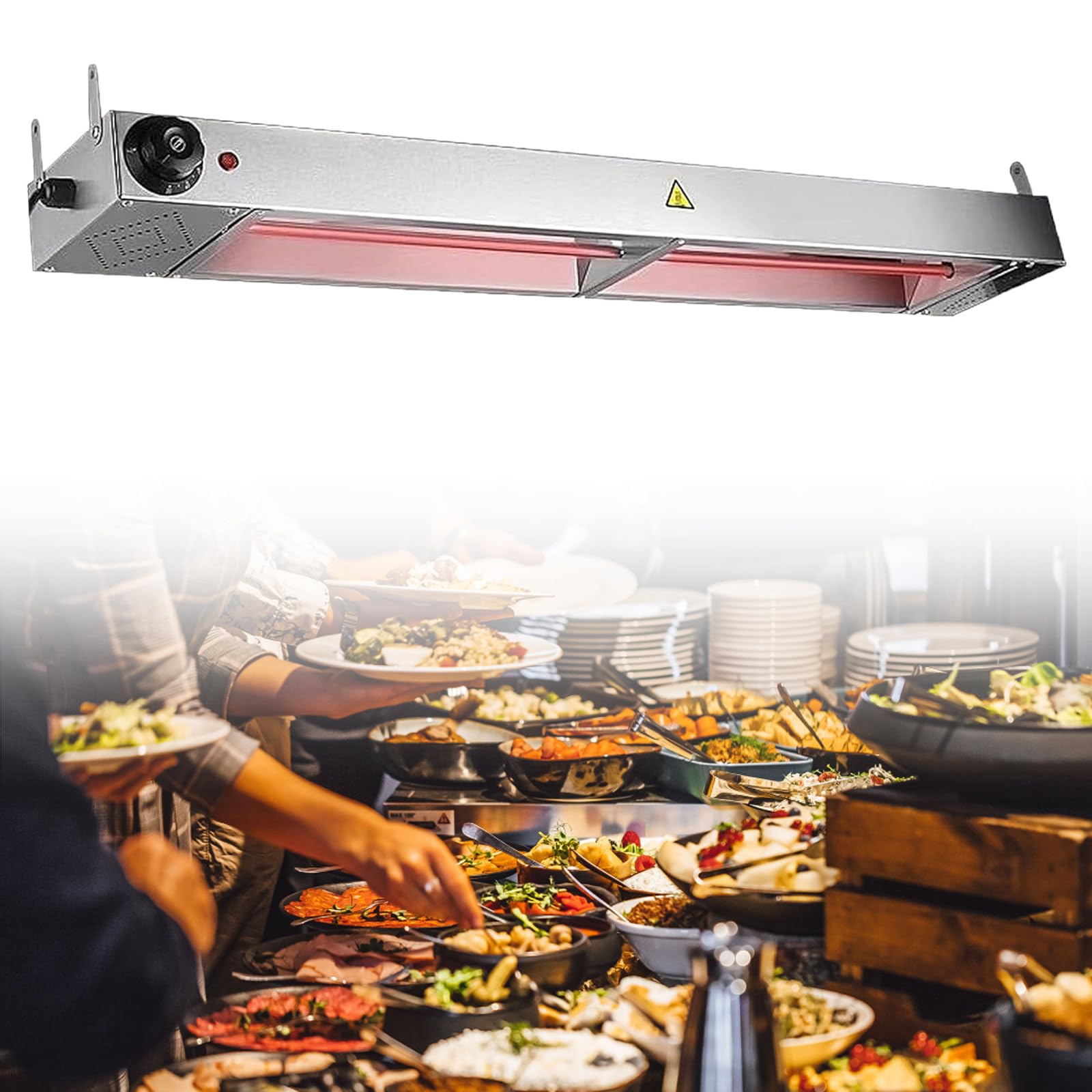 JKJZSALJ Electric Food Warmer - Commercial Heat Lamp Strip Heater, Warming Lights For Food, Ideal For Restaurants And Kitchens, 150Cm Length,90cm