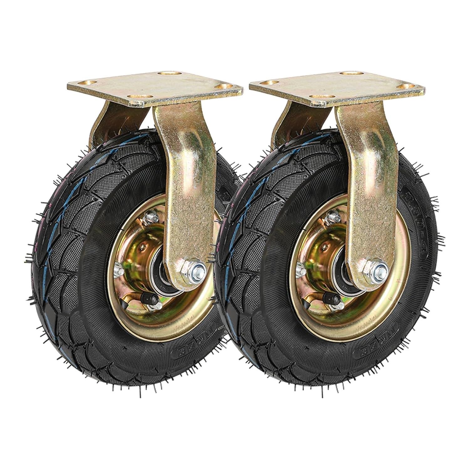 Roulettes pneumatiques en caoutchouc 8" fixes pour la manutention de vos chariots - 8