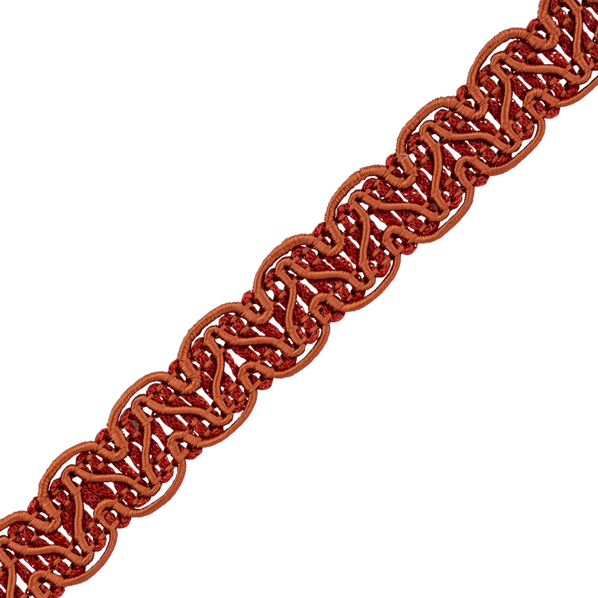 Gimp Furnishing Braid 14mm Wide Upholstery Edging, Gold Lace-Colour Braid for Cushions, Curtains, Woven Fabric Trimming, Piping, Decorative Trim (Terracotta,1m)