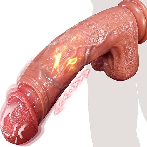 Thrusting Dildo Sex Toys Vibrator - Penis with 9 Vibrating & 9 Thrusting & Heating Dildos Adult Toys for Women Sex Machine Anal Dildo for G-Spot Anal Toys for with Double Ended