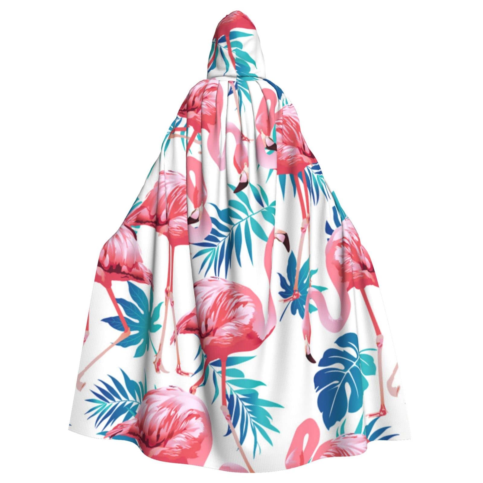 Flamingo Bird Green Leaf Unisex Hooded Halloween Cloak Cosplay Halloween Christmas Fancy Dress Costumes For Adults โ image 1