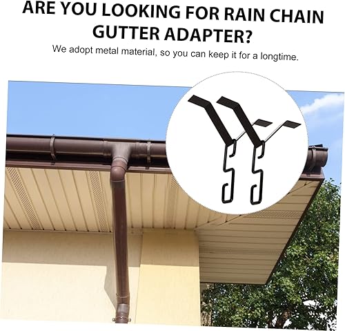 Miniatura 4 de SUPVOX Juego de 2 adaptadores de canaleta de cadena de lluvia, cadena de lluvia para instalación de extensión de bajante, accesorio decorativo de