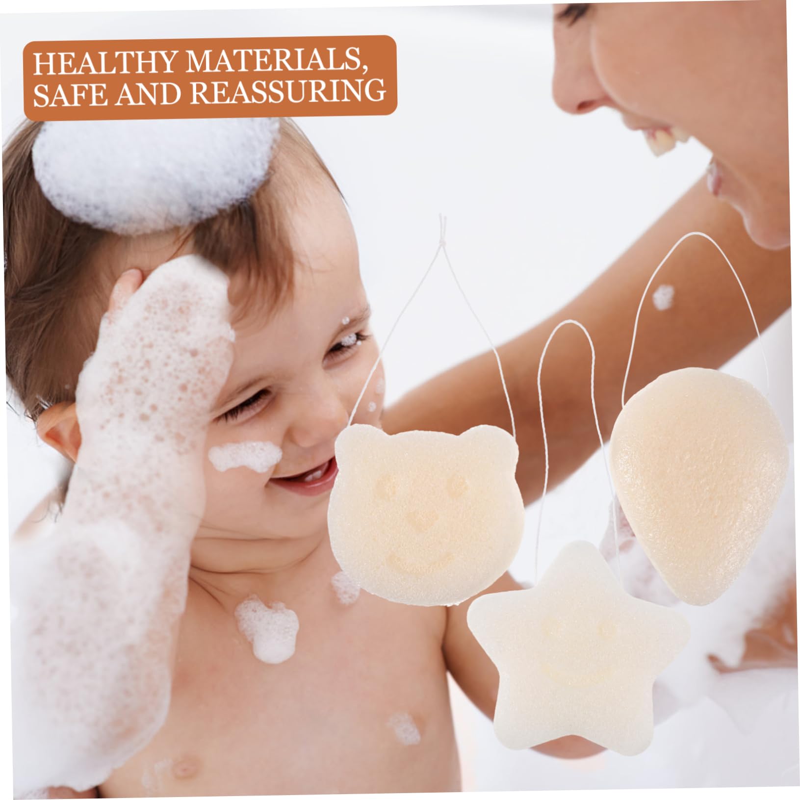 5 Sätze Schrubben Balsam Gesichtswaschschwamm Blase Abs Bathsponge Badezimmermatte Schwämme Für Die Gesichtsbehandlung Körperschwamm Zum Reinigen Glucomannan-faser Weiß 3 Stück * 5 Healeved
