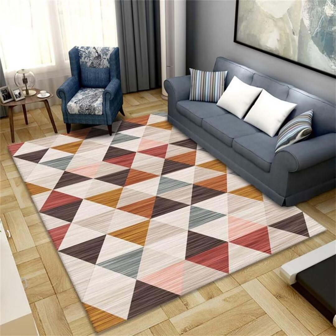 Tapis de salon géométrique jaune déco cuisine et tapis chambre bébé fille
