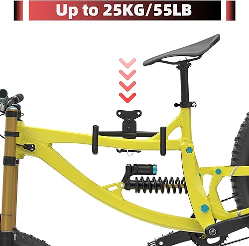 Miniatura 3 de CAMPLAND Soporte de pared ajustable para bicicleta, estante horizontal de almacenamiento interior para bicicletas de carretera, montaña o híbridas,