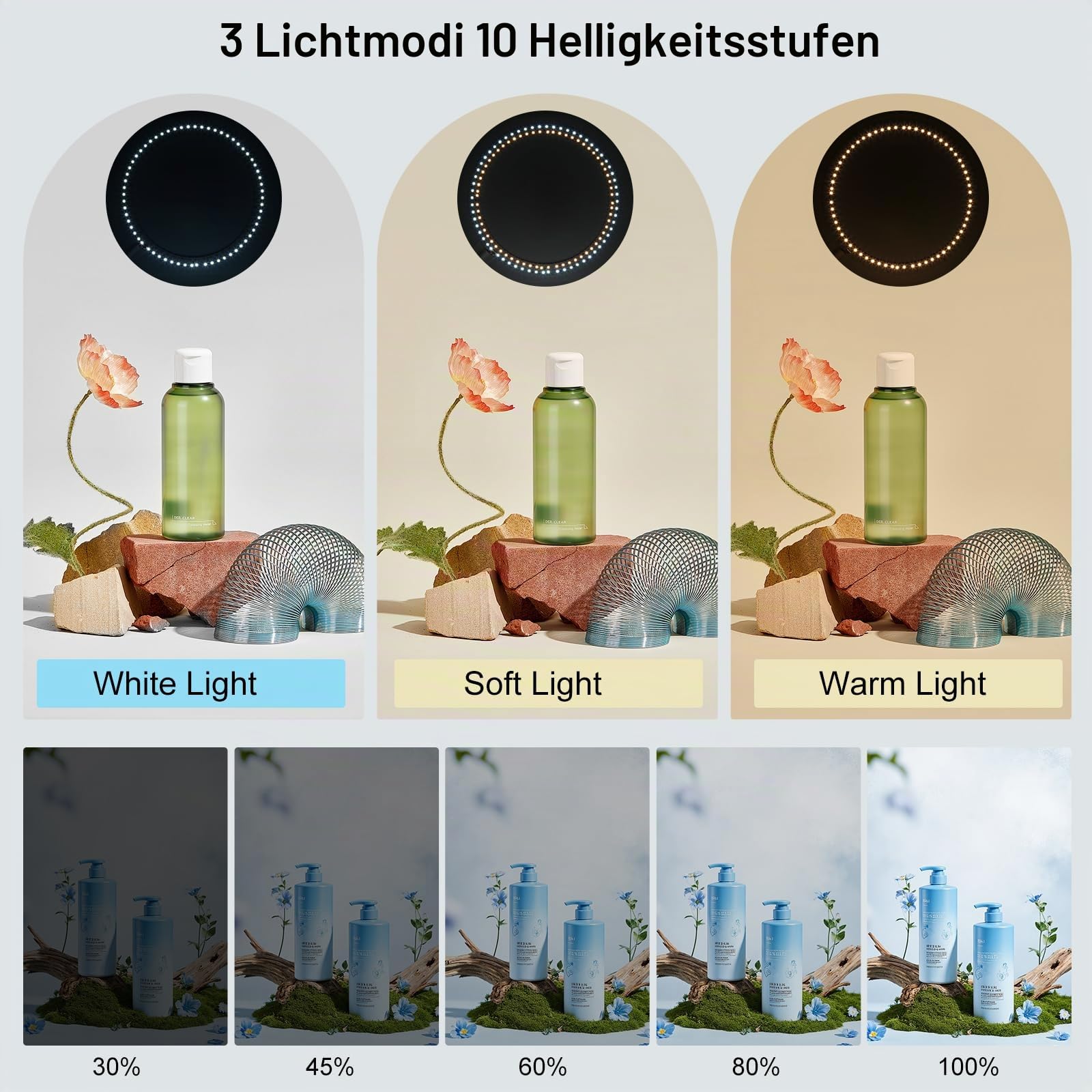 PULUZ Fotostudio Fotobox Light Box 40×40 cm Tragbare 15.75 inch Foto Lichtbox mit dimmbarem LED-Ringlicht 3 Farbtemperaturen 12 Hintergründe Lichtzelt Set für Produktfotografie
