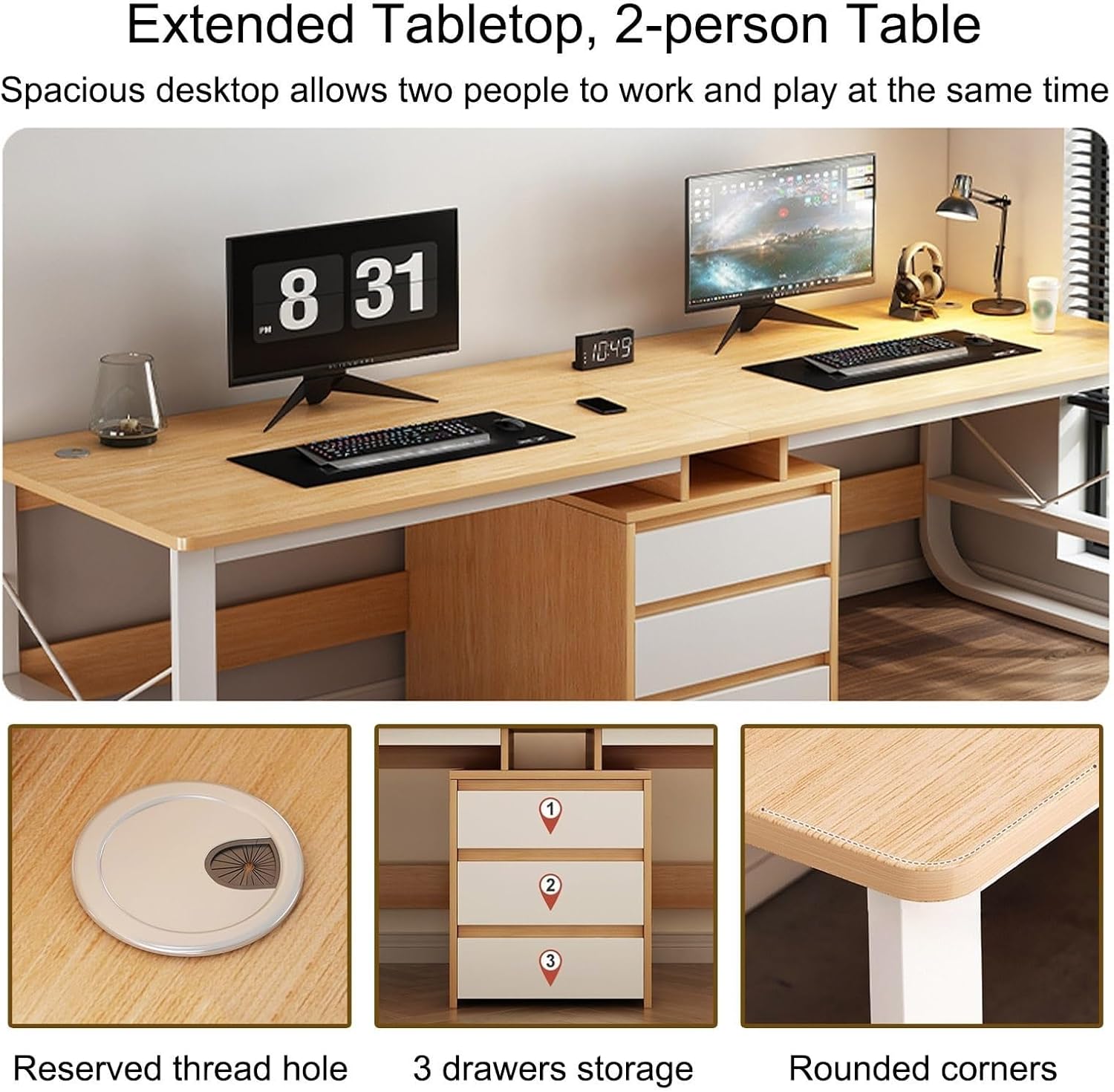 デスク コンピューター デスクトップ デスク ブックケース
