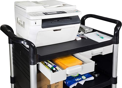 Miniatura 12 de Jabo Equip JBG-3D2 - Carrito médico grande con cerradura de 3 estantes, tamaño total, 34.43 x 19.69 pulgadas de largo, tapa de carga de 606 libras