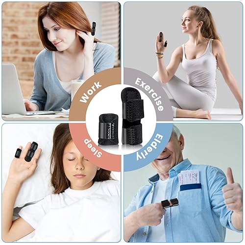 Miniatura 6 de EDNYZAKRN Férula para dedos juego de 2 soportes de dedo gatillo con 10 mangas de nailon para aliviar el dolor de dedos y lesiones deportivas