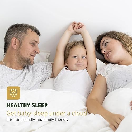 Miniatura 5 de Edredón de fibras de plumas orgánicas tamaño California King, relleno de edredón de lujo de la colección de hotel con pestañas, funda 100% algodón