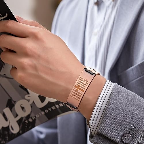 Miniatura 17 de MagEnergy Pulsera de cruz de cobre para hombre, pulsera magnética de cobre ultra fuerte para hombre, pulsera de cobre ajustable con caja de joyería