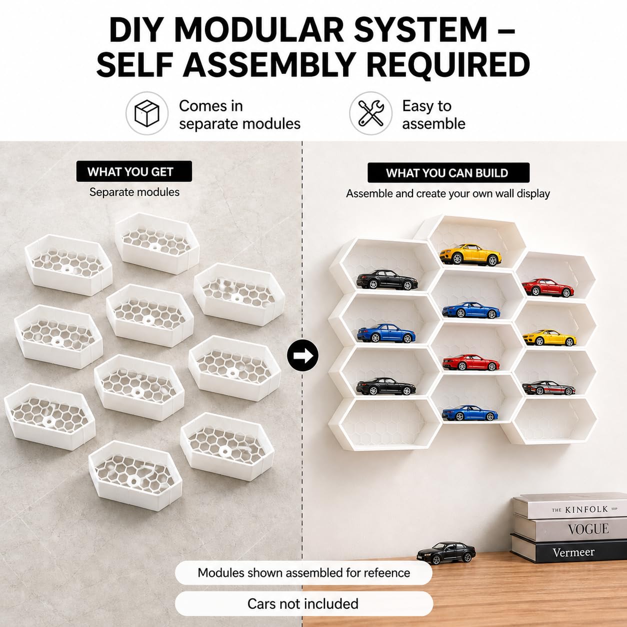 Diecast Car Display - 6 Modular Showcase for Collectors -5