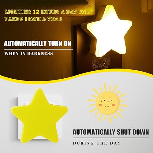 Miniatura 5 de Mudder Paquete de 2 luces nocturnas enchufables a la pared, luz nocturna LED suave, linda lámpara de pared para cuarto de bebé, sensor cálido, luz