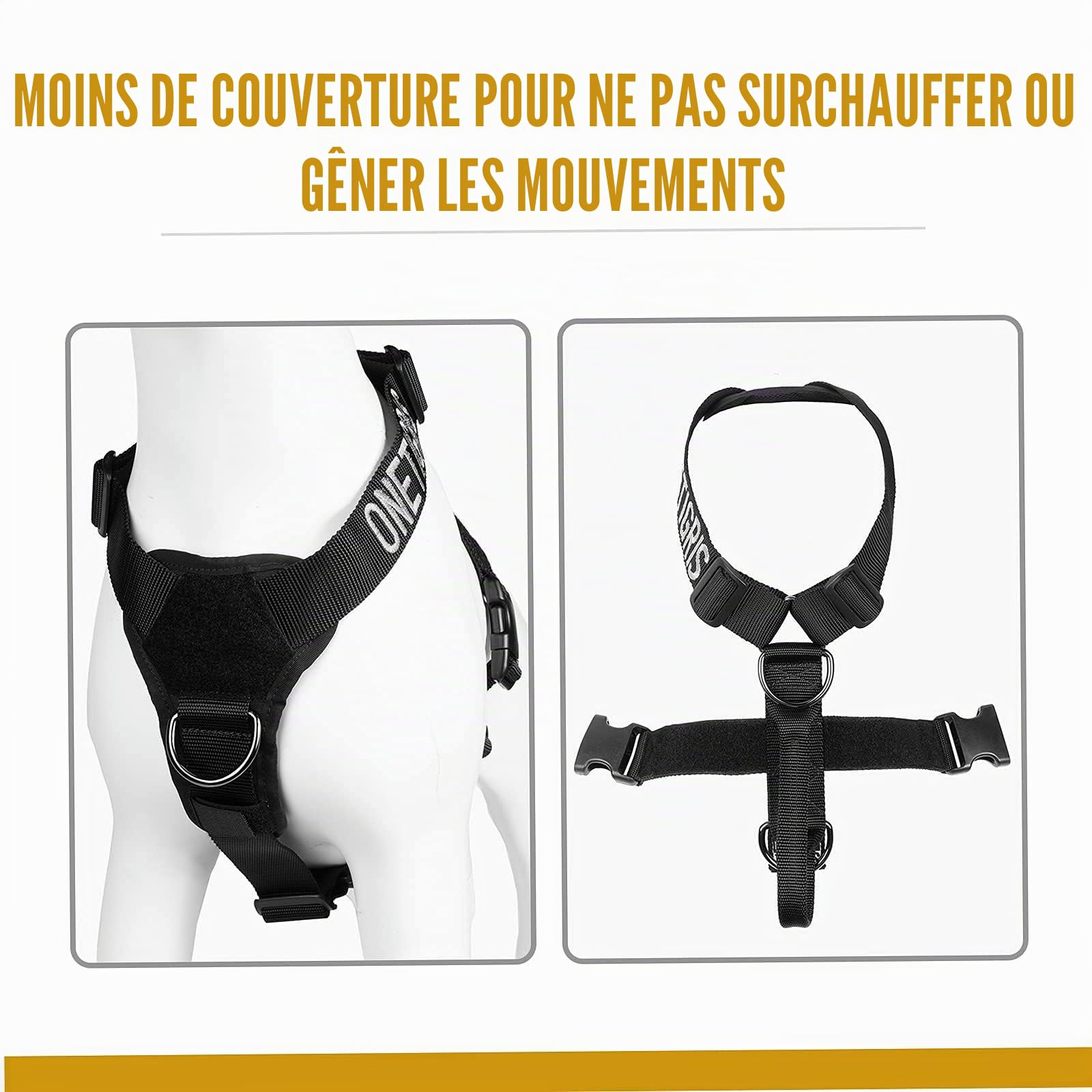 OneTigris Harnais Anti-Traction Goliath pour Chien avec poignée, Harnais Tactique réglable pour Chiens, Chiots, Chasse, randonnée, Dressage, Marche, activités de Plein air (Noir, M)