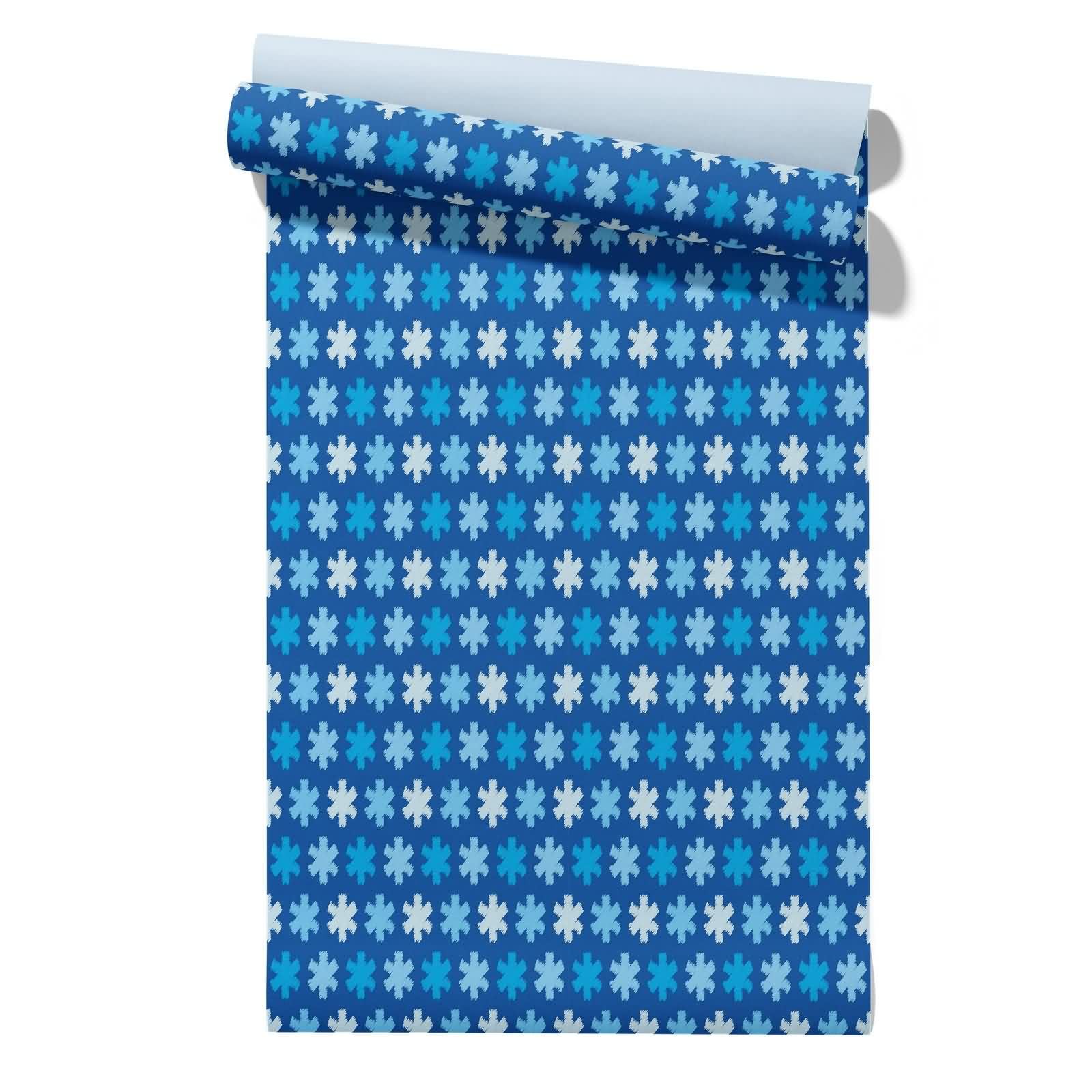 CEVAN Thick Wallpaper for Bad Walls Bathroom Damp Proof Covering Snowflake Simple and Casual Vintage Drawer Liners Blue Self Adhesive Wall Decor Wallpaper 45x300cm