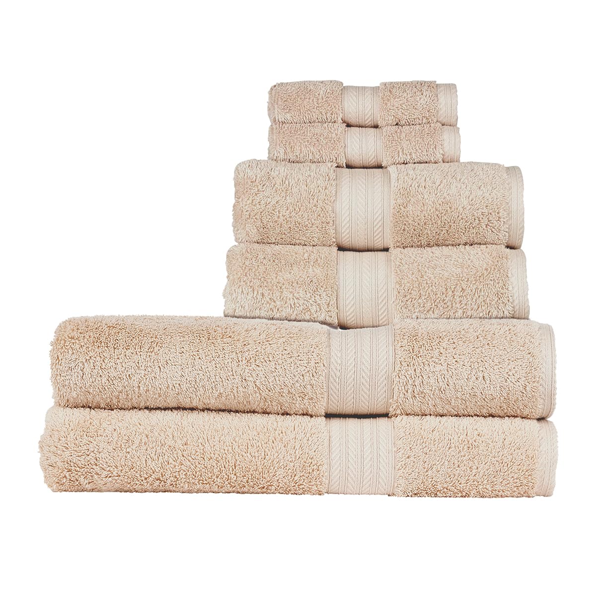 Christy Renaissance 6 Piece Bath Sheet Set | Driftwood Beige | 100% Egyptian Cotton Pile | Luxuriously Soft and Super Absorbent | 675 GSM | 2 Bath Sheets 2 Hand Towels 2 Face Cloths