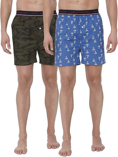 Urban Scottish Ultra-Comfortable Men's Boxer Pants (Pack of 2), 100% Cotton Material with Stylish Print - Soft &amp; Stretchy ...