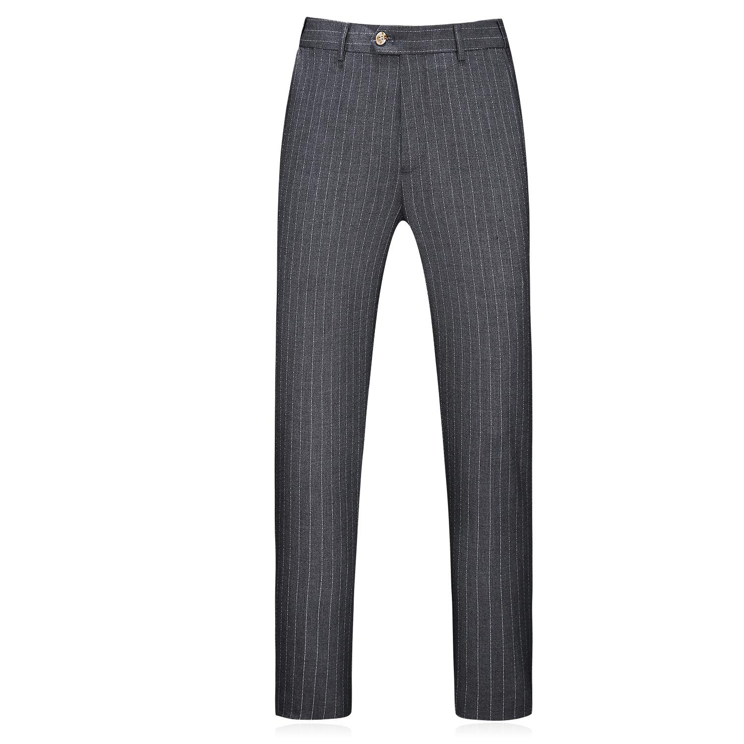 Uomo Tuta da Uomo a Righe Slim Fit Due Pezzi con Due Bottoni