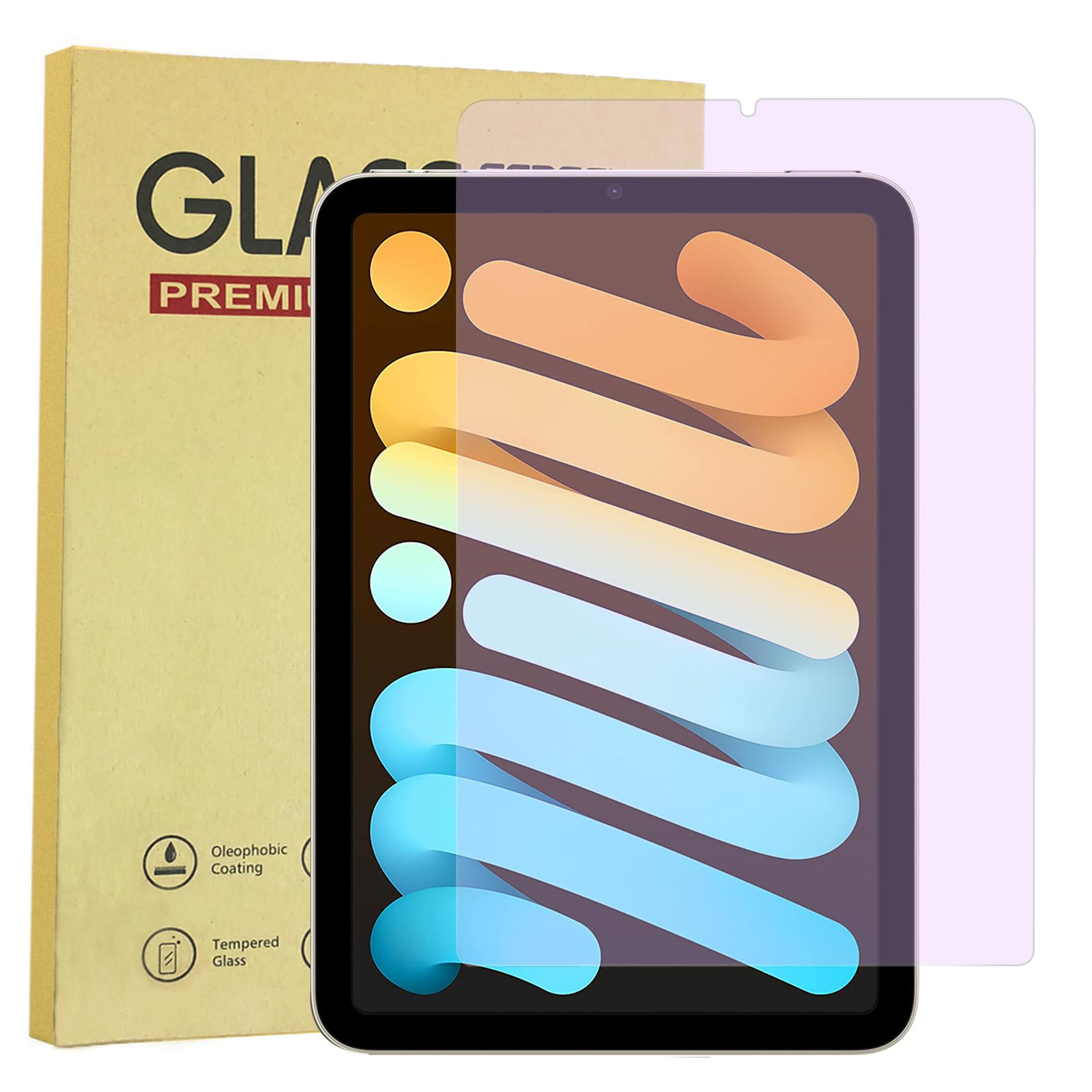 【 ブルーライトカット】iPad mini7(A17 Pro)/mini6 ガラスフィルム iPad mini 7/6 世代保護フィルム 強化ガラス 液晶保護 目の疲れ軽減 六倍強化 高透過率 気泡防止 飛散防止 指紋防止 アイパッドミニ 7/6世代 8.3インチ用