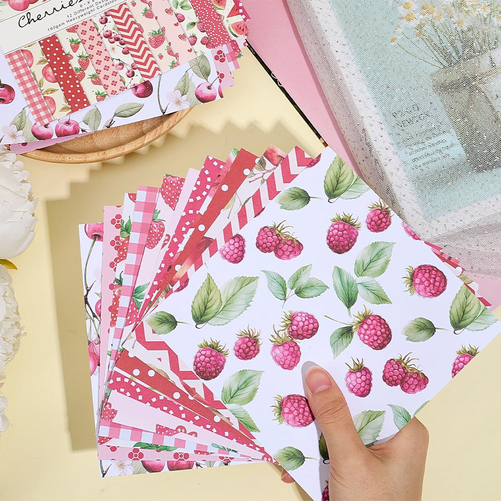 CRASPIRE Papier CRASPIRE Scrapbook-Papier Obstmotive 15,2x15,2cm - 24 Bunte  Bastelpapiere Für Alben \u0026 Karten Obstmotive Scrapbooking, image size:1001x1001