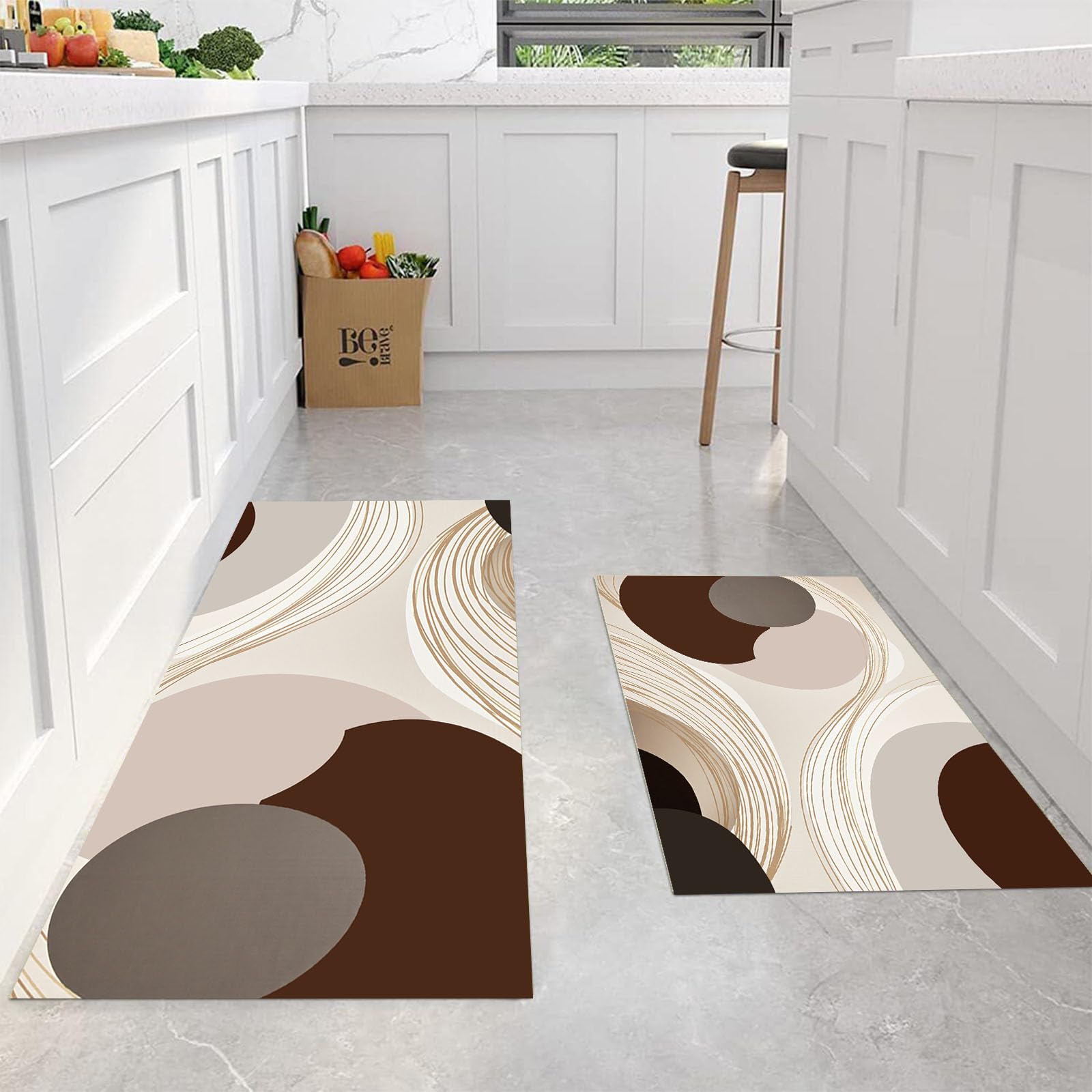 Alfombrilla de cocina estilo retro Wabi-Sabi con textura lavable de alta calidad