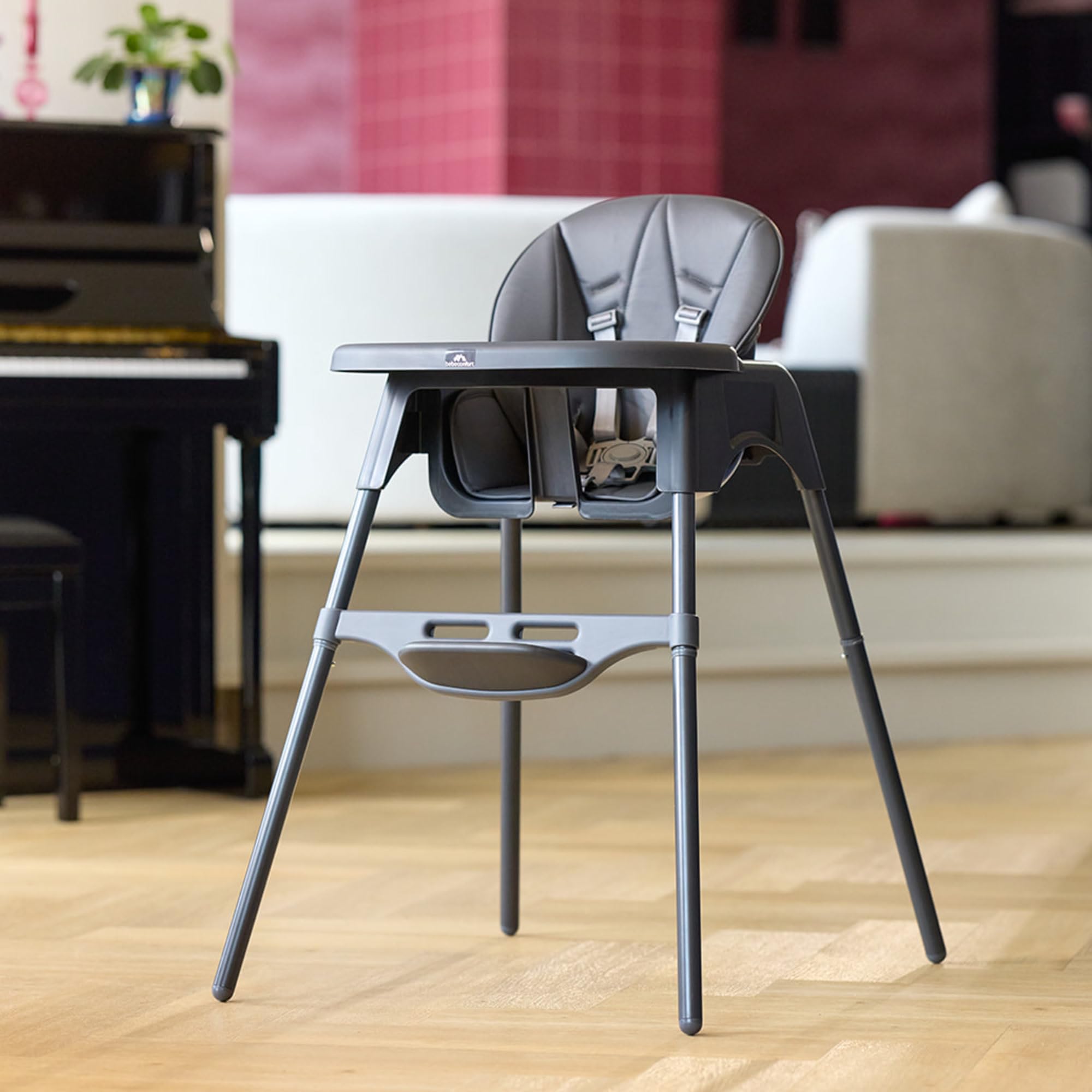 Bebeconfort Meely Plus Seggiolone Pappa 2 in 1, 6 mesi-3 anni, Seggiolone Evolutivo convertibile in Seggiolina per Bambini, Reclinabile 2 Posizioni, Leggero (4 kg), Cuscini imbottiti, Tinted Graphite