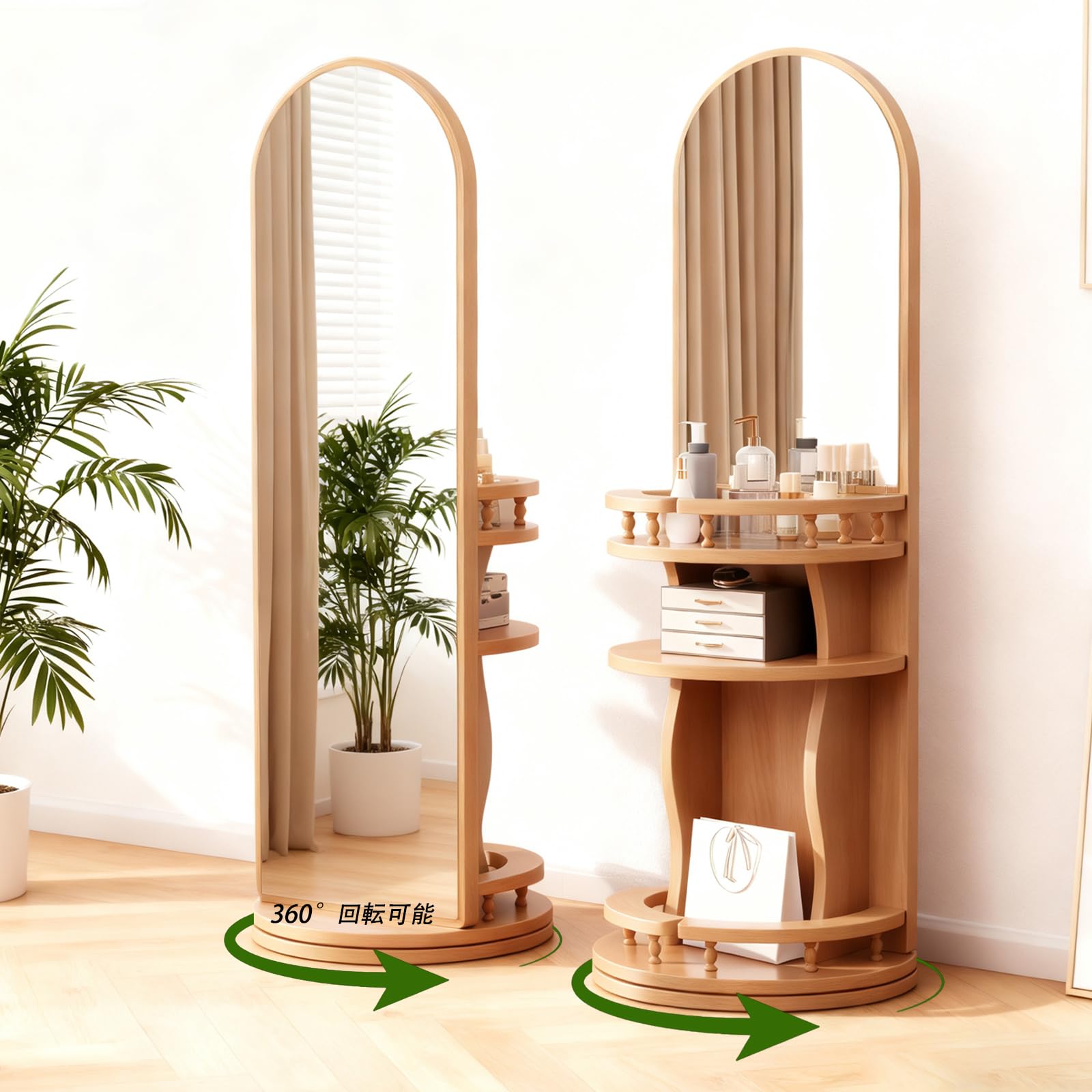 スタンドミラー　全身鏡　176cm 多機能！ 美品 姿見ミラー！ 全身鏡 姿見 スタンドミラー」の人気商品