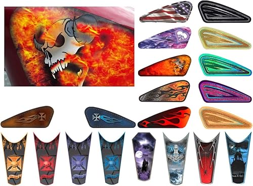 Juego de calcomanías de vinilo para depósito de gasolina de motocicleta, para Harley Davidson Sportster 883, 1200 Honda Shadow, Suzuki, Kawasaki,